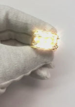 Genuine Men's Ring Rope Wave 5 Stone Band Black Gold Accents 3.75 Carats