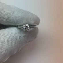 1.60 Carats Round & Baguette Three Stone Ring White Gold 14K Natural Earth Mined Diamond