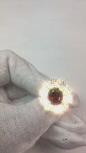 7.25 Ct Prong Set Oval Cut Garnet And Natural Earth Mined Diamonds Engagement Ring
