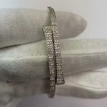 3 Carats Beautiful Round Natural Earth Mined Diamond Bangle White Gold