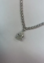 18 Carats Pear And Round Natural Earth Mined Diamond Ladies Necklace White Gold