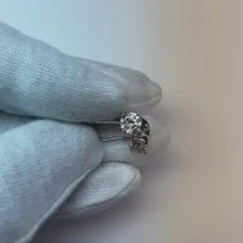 Beautiful Round Natural Earth Mined Diamond Lever Back Earring White Gold 14K 1.5 Carats