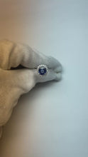Big Sri Lanka Sapphire & Natural Earth Mined Diamonds Small Diamonds Wedding Ring 3 Ct