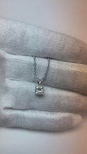 Princess Cut Real Natural Earth Mined Diamond Necklace Pendant 1 Ct White Gold 14K Jewellery