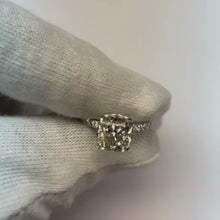3.50 Carats Cushion Old Miner Natural Earth Mined Diamond Engagement Ring White Gold 14K
