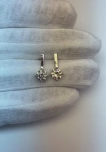 Round Drop Real Natural Earth Mined Diamond Earrings Old Miner Jewellery 2 Carats Push Backs