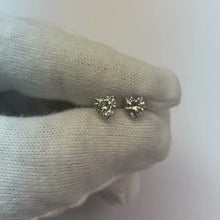 1 Carat Heart Cut Natural Earth Mined Diamond Stud Earring 14K White Gold