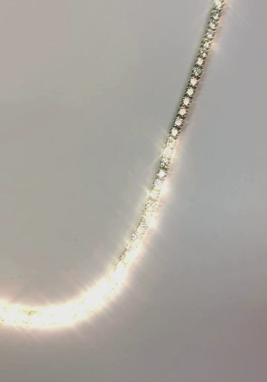 Casual Tennis Natural Diamond Chain Necklace