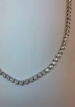 Bezel Set Real Natural Earth Mined Diamonds Tennis Necklace