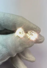 Natural Earth Mined Diamond Halo Studs 4 Carats Yellow Gold 14K