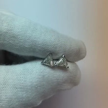 1 Carat Trilliant Cut Natural Earth Mined Diamond Stud Women Earring Pair White Gold 14K