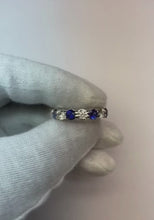 4.80 Carats Round Eternity Band Jewellery Blue Sapphire White Gold 14K