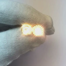 2.10 Carats Round Real Natural Earth Mined Diamonds White Gold 14K Studs Pair Halo Earrings