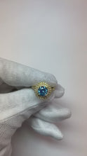 2.51 Carats Round Blue & White Natural Earth Mined Diamonds Wedding Ring Gemstone
