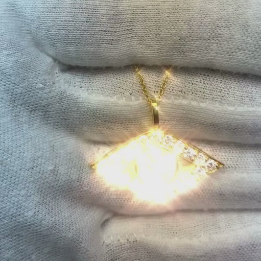 Genuine 2.7 Ct Round Cut Diamonds Eye Pendant Necklace 14K White Gold