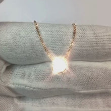 1 Carat Bezel Set Round Natural Earth Mined Diamond Pendant 14K Rose Gold