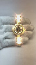 Black Natural Earth Mined Diamond Dial Ss & Gold Bracelet Datejust Ladies Rolex Watch