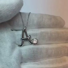 Personalized Jewellery Initial Pendant Round Natural Earth Mined Diamond Solitaire 1 Carat Pendant White Gold