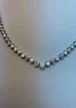 Natural Earth Mined Diamond Tennis Necklace 12 Carats White Gold 14K