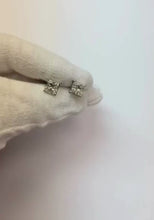 4 Ct Princess Cut Genuine Natural Earth Mined Diamond Stud Earring 14K White Gold