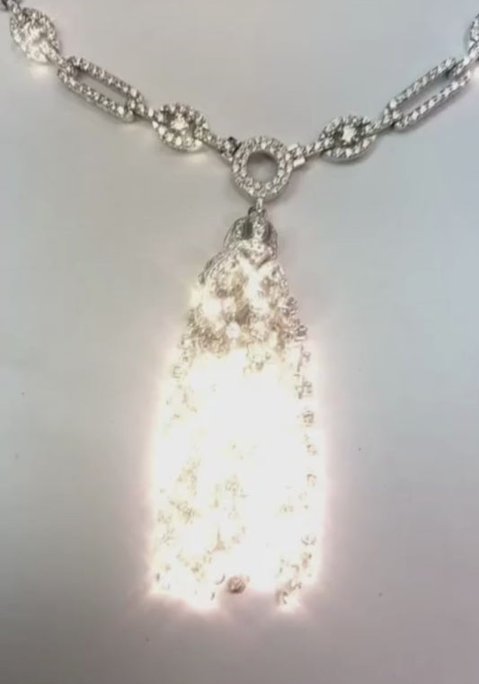 19 Ct Small Round Cut Diamonds Chandelier Necklace Vvs1