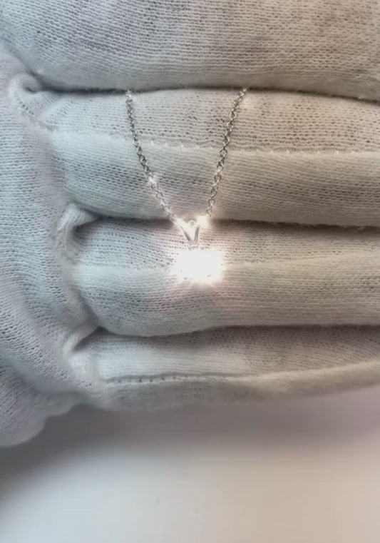 Solitaire Diamond Necklace Pendant 0.50 Carats White Gold Jewelry