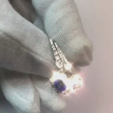 Round Cut 2.50 Ct Sri Lankan Sapphire And Natural Earth Mined Diamond Dangle Earring