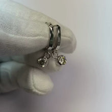 Drop Down Bezel Earrings 1 Carat Round Natural Earth Mined Diamond Women's Jewellery