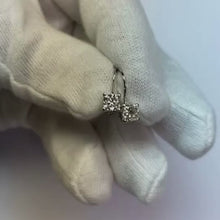 1 Carat Princess Cut Solitaire Natural Earth Mined Diamond Leverback Earring