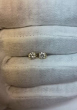 Yellow Gold Real Natural Earth Mined Diamond Stud Earrings 1 Carat Half Bezel Jewellery