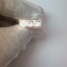 3 Stone Men Engagement Band 2.25 Carats Prong Set White Gold 14K Natural Earth Mined Diamond