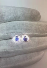 Round Ceylon Sapphire Natural Earth Mined Diamond Cluster Earring White Gold 2.30 Ct.