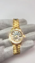 Women Rolex President Datejust Diamond Dial Bezel Watch