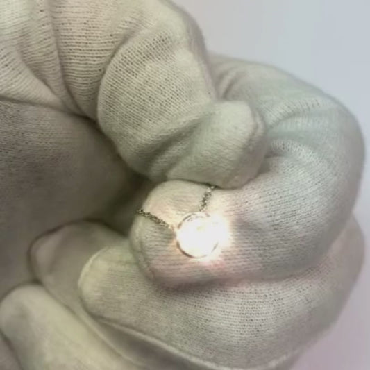 Bezel Setting Diamond Necklace Pendant 1 Carat White Gold Round Cut