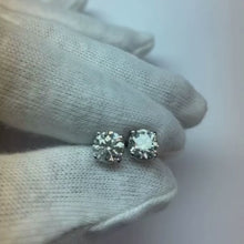 Natural Earth Mined Diamonds 2.02 Ct Round Gold Stud Earrings Studs