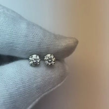 1.20 Carats Four Prong Round Natural Earth Mined Diamond Stud Earring White Gold 14K F Vs1