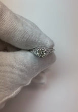 Tapered Shank Style Round Natural Earth Mined Diamond Ring White Gold 14K 1 Carat