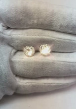 Heart & Round Cut Halo Natural Earth Mined Diamond Stud Earring 2.38 Carat White Gold 14K