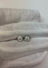 Natural Earth Mined Diamond Stud Earrings 1.80 Carats White Gold 14K