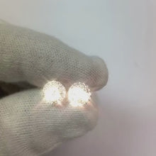 Halo Style Round Natural Earth Mined Diamond Stud Earring 2.20 Carats White Gold 14K