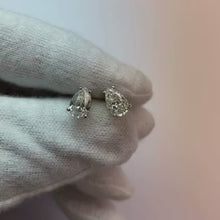 F Vs1 Natural Earth Mined Diamonds Pear Cut Stud Post Earrings 2.02 Ct.