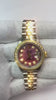 Rolex Ladies 18K Yellow Gold Pink Dial set Diamond Watch1