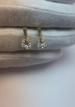 Natural Earth Mined Diamond Drop Earrings 5 Carats Radiant Cut White Gold 14K
