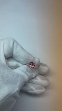Padparadscha Sapphire Ring 4.3 Carat Lab Grown Oval Pave 14K Rose Gold