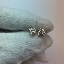 Martini Round Natural Earth Mined Diamond Stud Earrings 1.50 Carats White Gold 14K