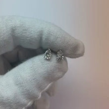 1 Carat Pear Cut Natural Earth Mined Diamond Stud Earring 14K White Gold