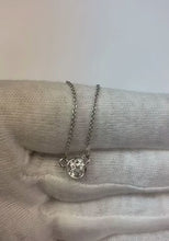 0.75 Carats Round Bezel Set Natural Earth Mined Diamond Necklace Pendant 14K White Gold