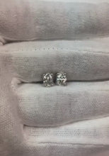2 Carats Oval Cut Natural Earth Mined Diamond Studs Earring White Gold 14K