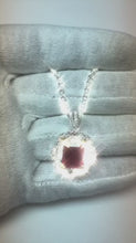 4.80 Carats Red Ruby With Natural Earth Mined Diamonds Pendant Necklace White Gold 14K