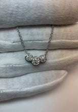 Three-Stone Real Natural Earth Mined Diamond Bezel Necklace Pendant 1 Carats White Gold 14K